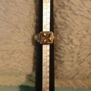 Elegant Sterling silver Ring with Square Smoky Quartz